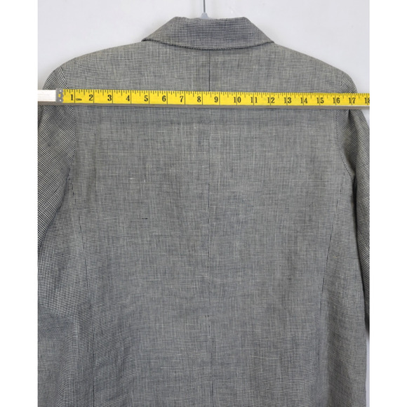Talbots Irish Linen Houndstooth Blazer Jacket Women 12P Academia Preppy,o9ml - Picture 8 of 13
